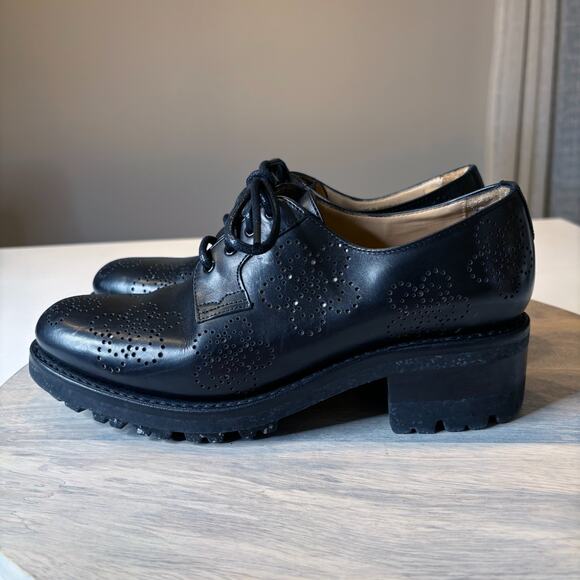 The Office of Angela Scott Miz Stewart Black Leather Oxford Shoes EU 38.5 US 8.5 - Picture 3 of 16